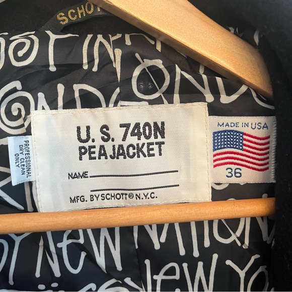 Schott Bros NYC US 740N Pea Jacket  Stussy  Peacoat Mens Size 36 USA - Picture 6 of 11